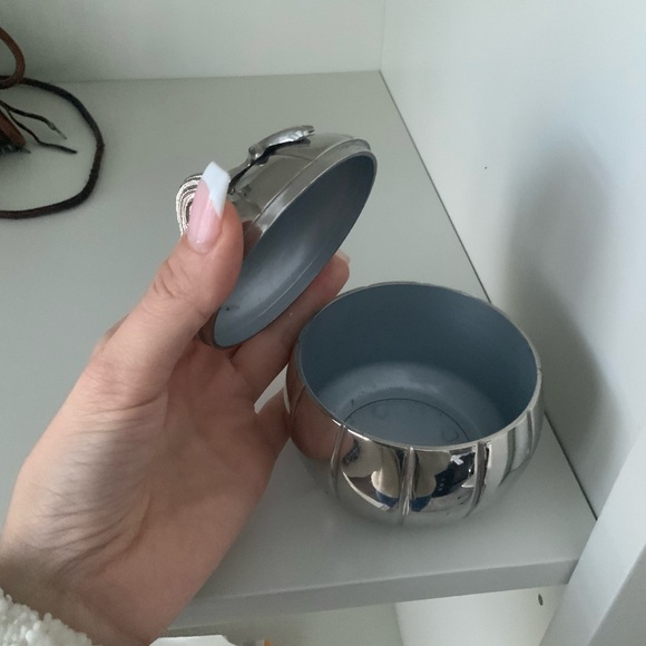 Vintage Retired BATH & BODY WORKS Silver Metal Pumpkin Candle Containers Lid X 3 - Picture 12 of 16